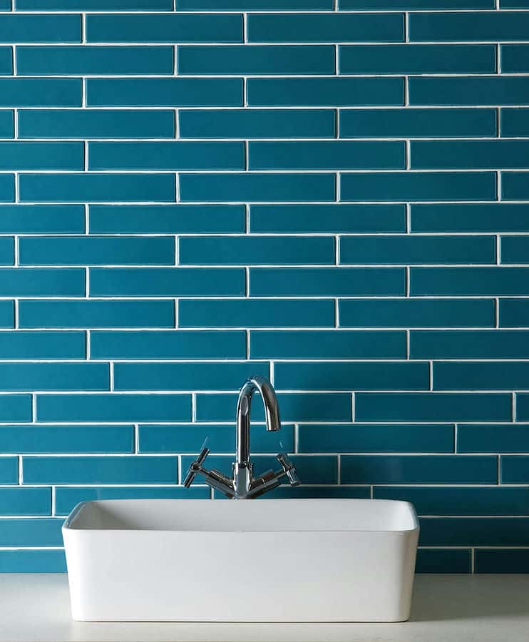 Turquoise metro brick tiles