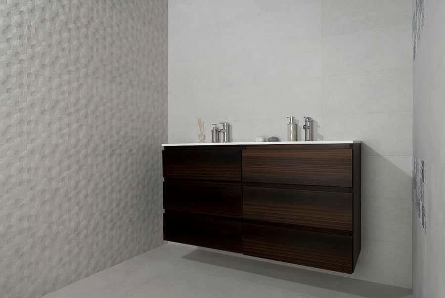 Small hexagonal white tiles