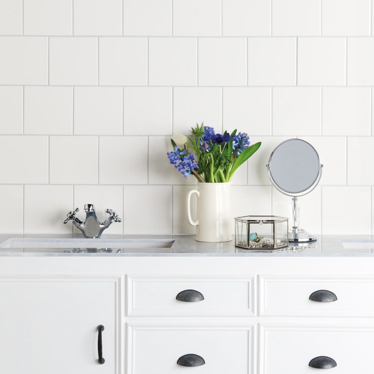 Handmade rustic white tiles