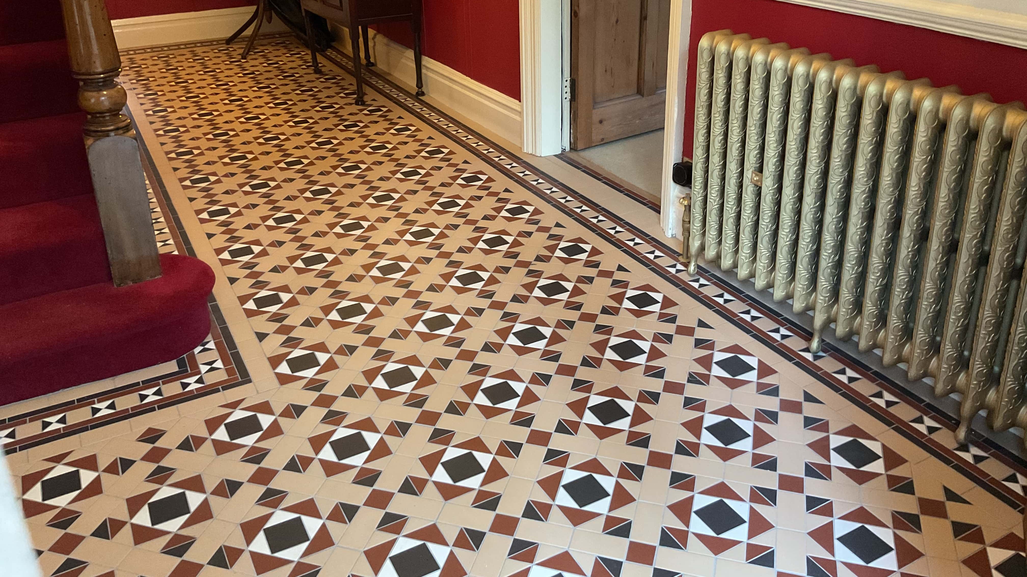 Herringbone brick tiles in a kitchen