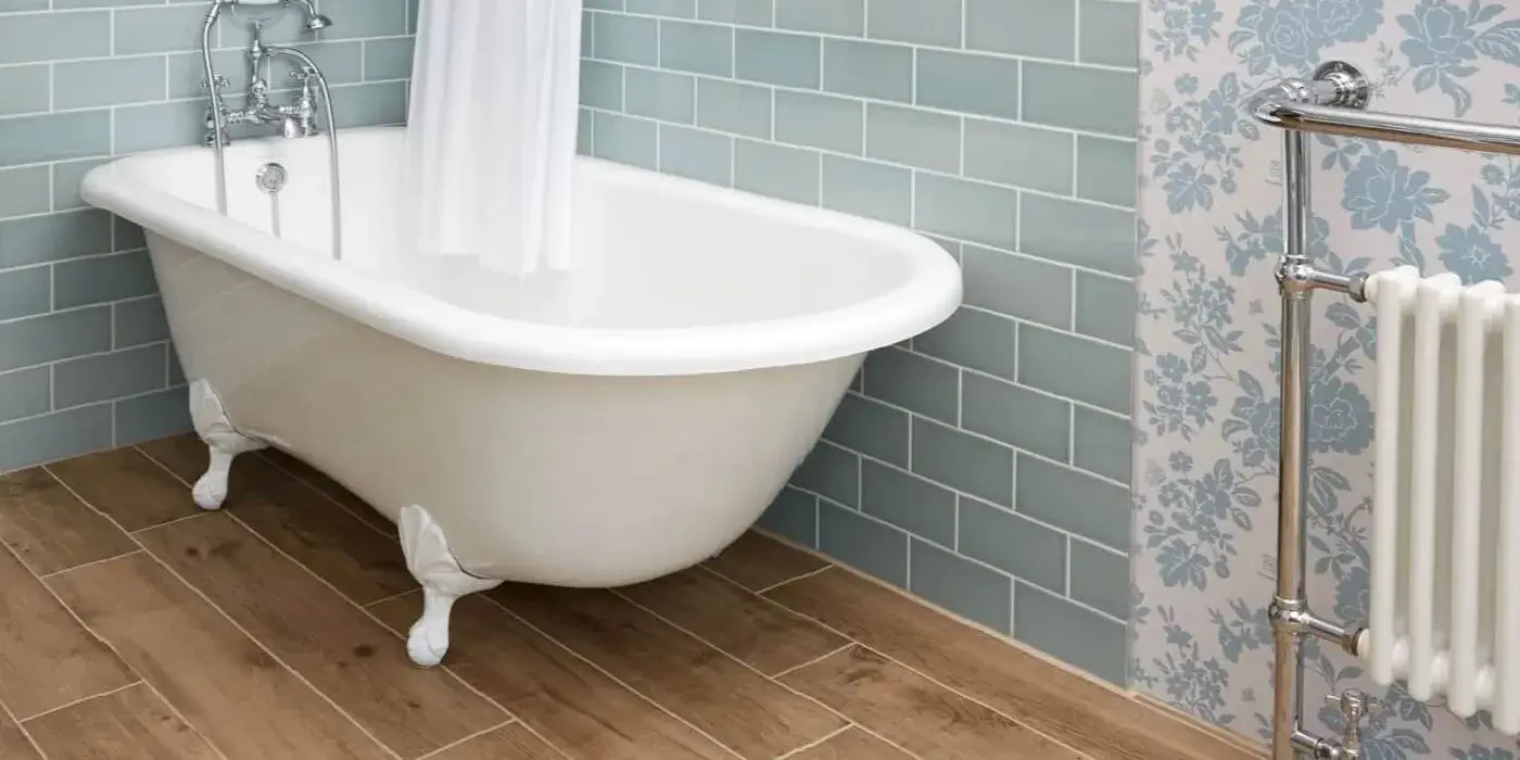 Duck egg bathroom wall tiles