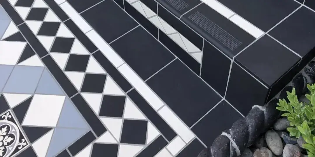 Black and Grey tiled path