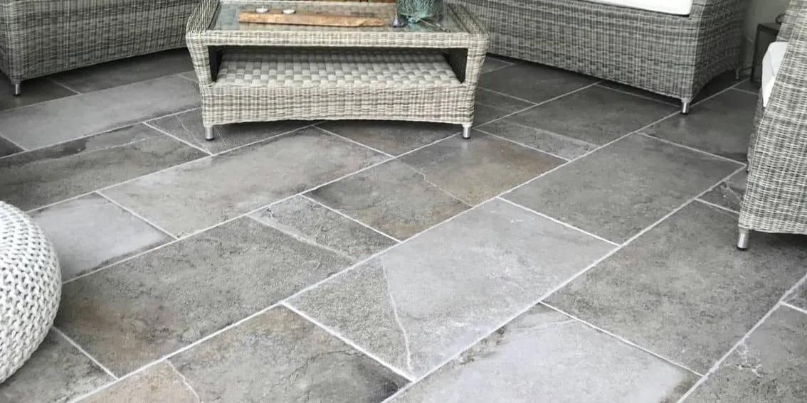 Grey stone tiles