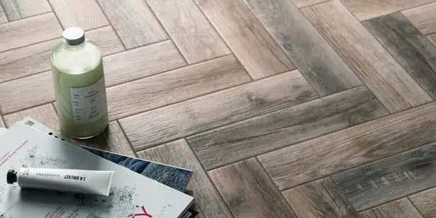 Ashy-looking wood-effect tiles
